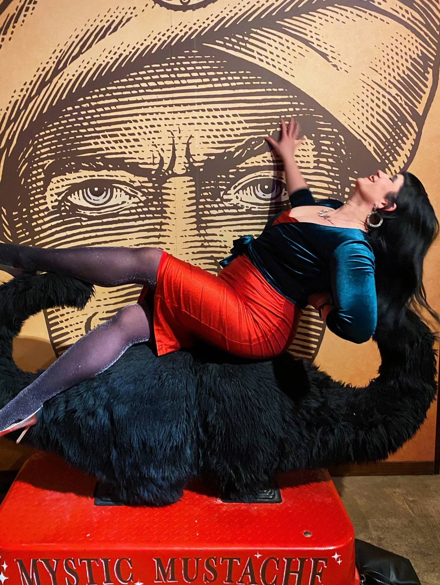 Maybe someday I&rsquo;ll share the approximately 37383746 other photos from this impromptu shoot at the @geri_ah_trickz show at @2ndsightspirits where you can watch me definitely slide off of this mustache with all of the grace of an equilibrium-less