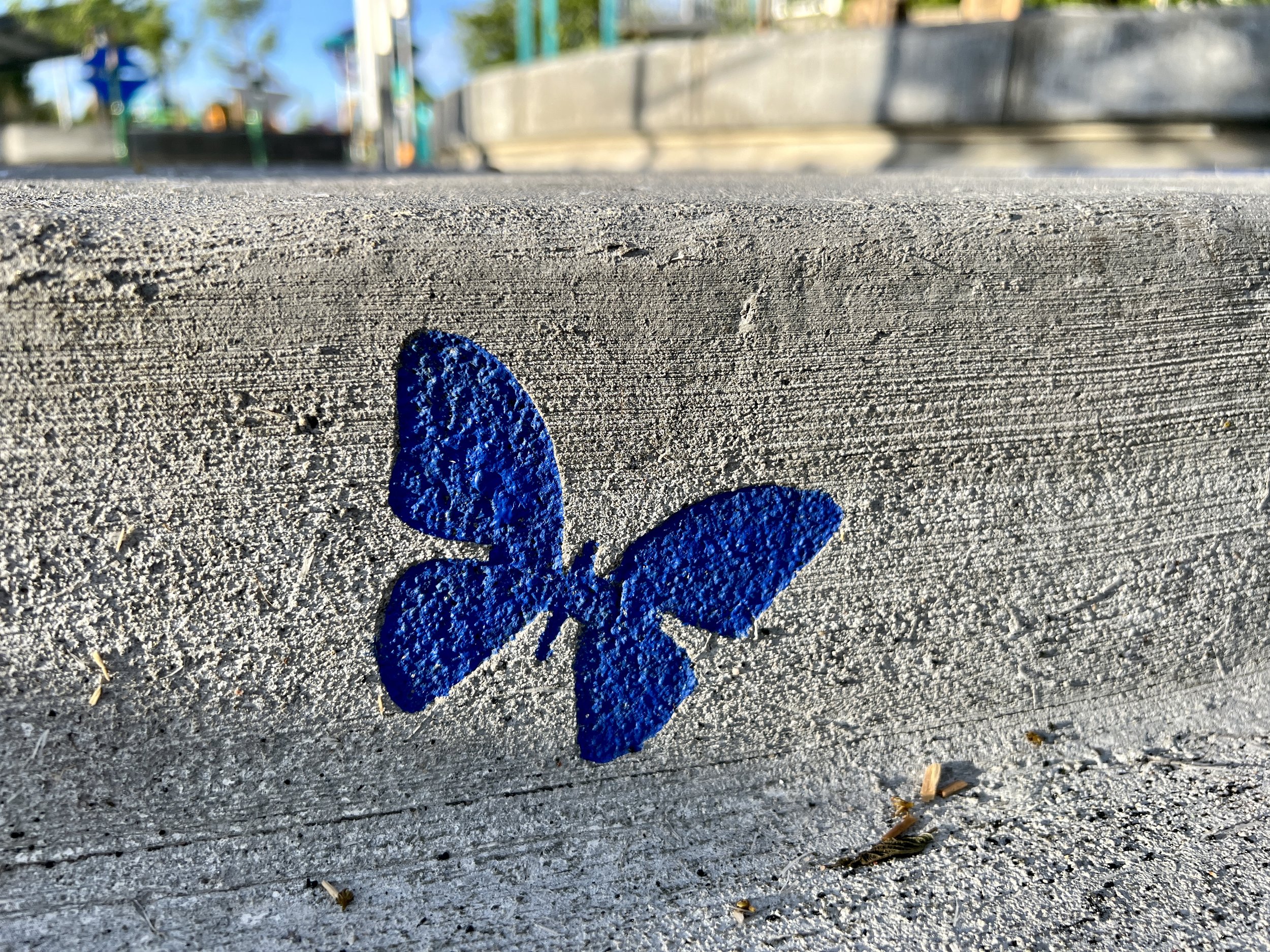 Sandblasted and stained Butterfly