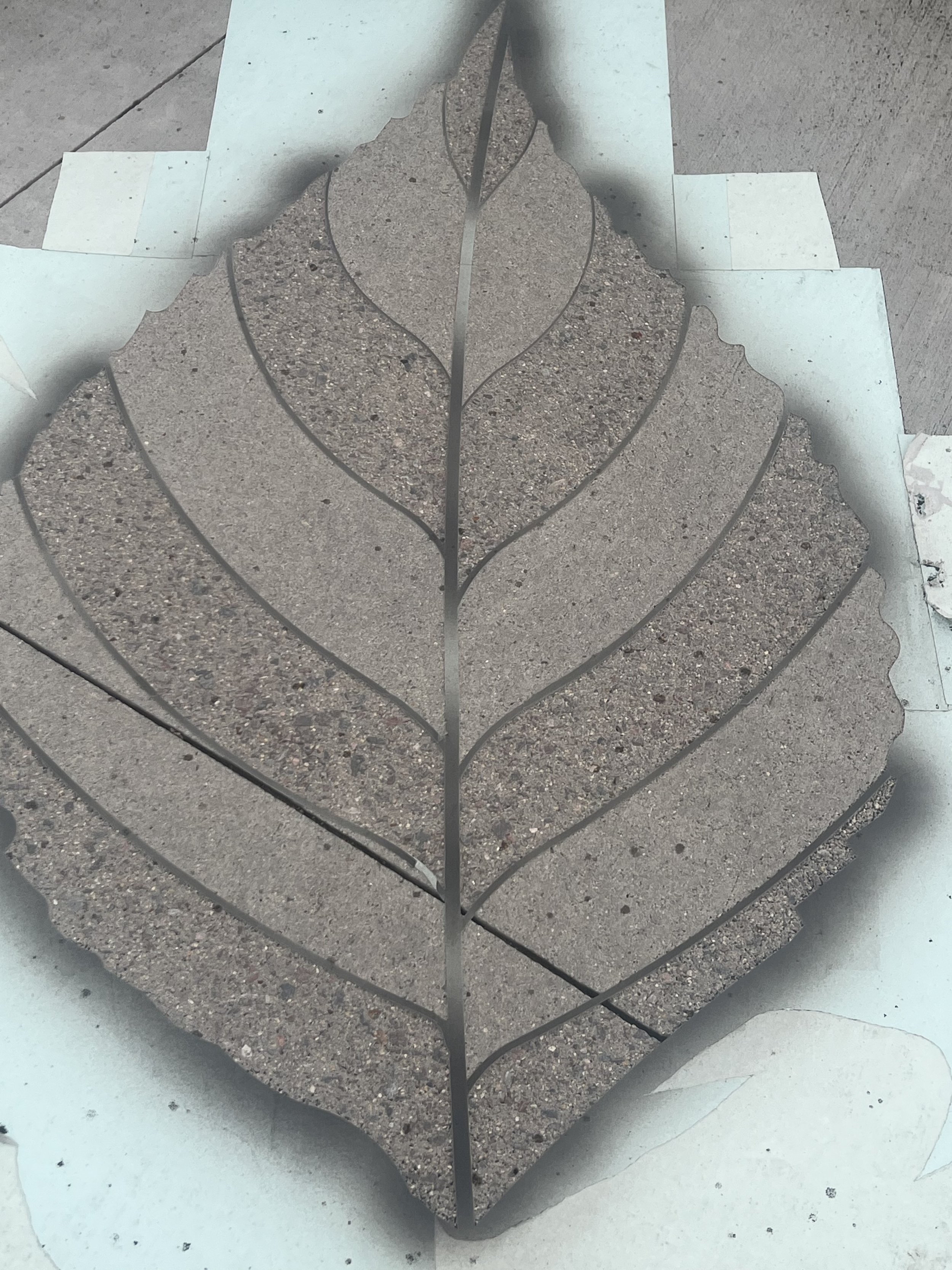 Sandblasted leaf