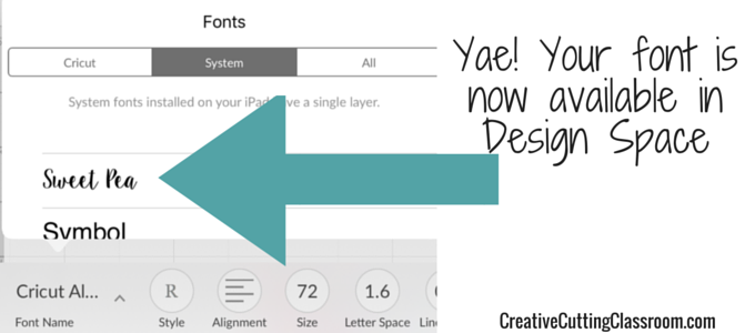 Add fonts to iPad for design space