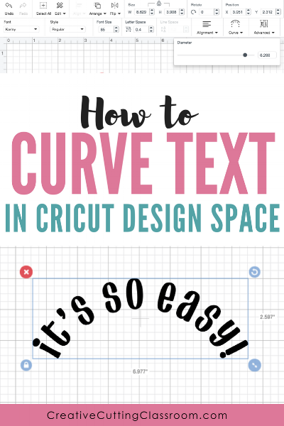 how to curve text in cricut design Space