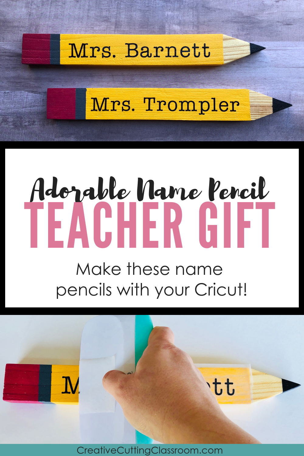 Teacher Gift: Name Pencils with Garden Stakes and the Cricut