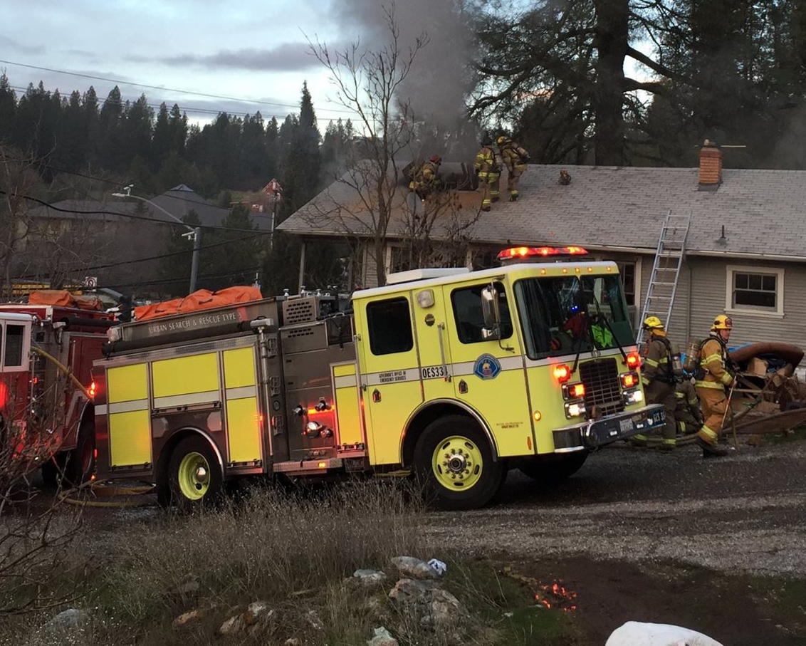 The Grass Valley Fire Department staffs and maintains a California OES fire engine. Our OES 334 engine is located at station 1 and can be called at any time to assist anywhere in the state through the state mutual aid system. This engine is often called to assist on large wildfires during the summer months and used at home as a reserve engine when needed.