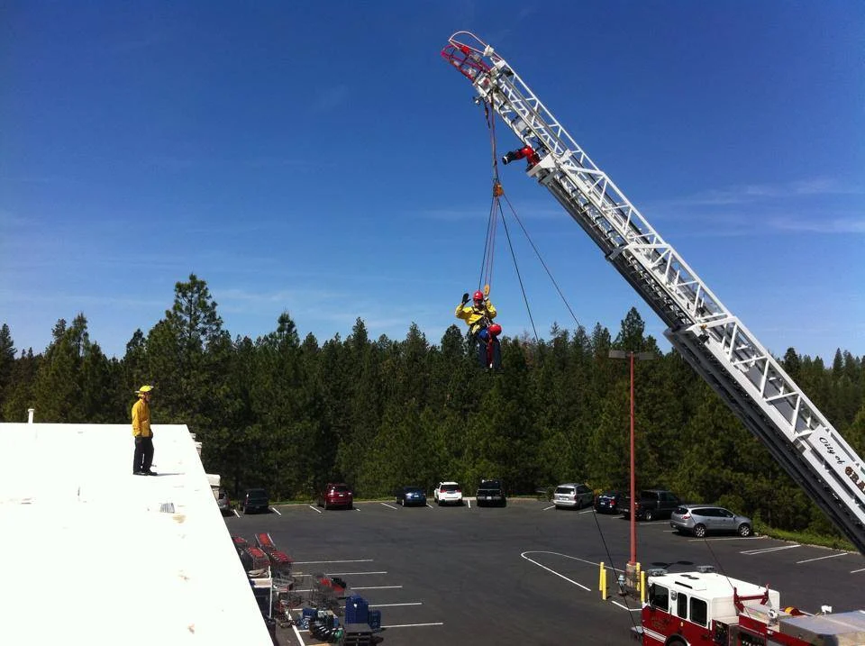 Technical Rescues: The Grass Valley Fire Department specializes in several technical rescue capabilities. All of our members are certified for both low angle rope rescues as well as high angle rope rescues and all of our apparatus carry the equipment needed to complete those rescues. Many of our personal are also certified as Confined Space Rescue Technicians and our Truck carries the equipment needed to accomplish those rescues. A confined space rescue is a multiple unit response requiring NCCFD Rescue 84 and the first due engine to assist. In addition to the above certifications many of our members are also certified Swift Water Rescue Technicians. We protect a very diverse area requiring us to be specialized in many different aspects. 