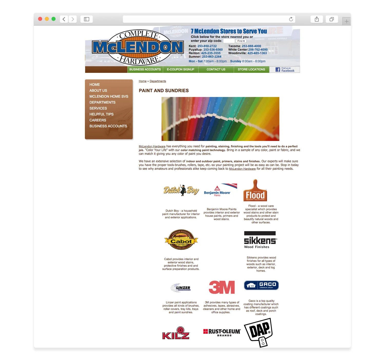 A department page before the relaunch