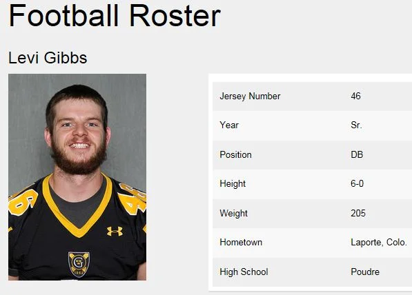 Levi Gibbs - DB - PHS Class of 2012 Gustavus Adolphus College - (#46) DB