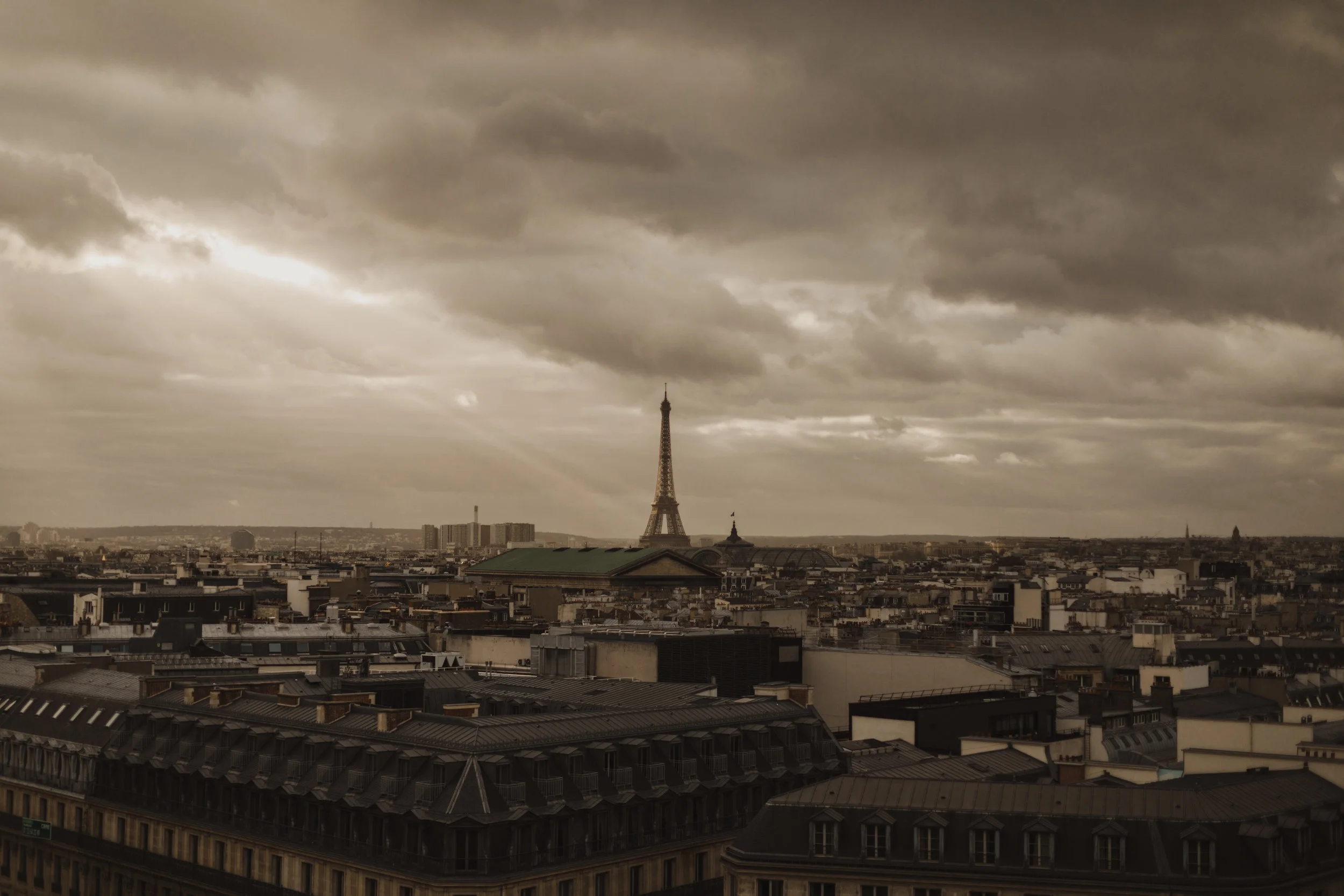 View from the roof of the Galeries Lafayette (keep in mind the roof is closed whenever there’s inclement weather).