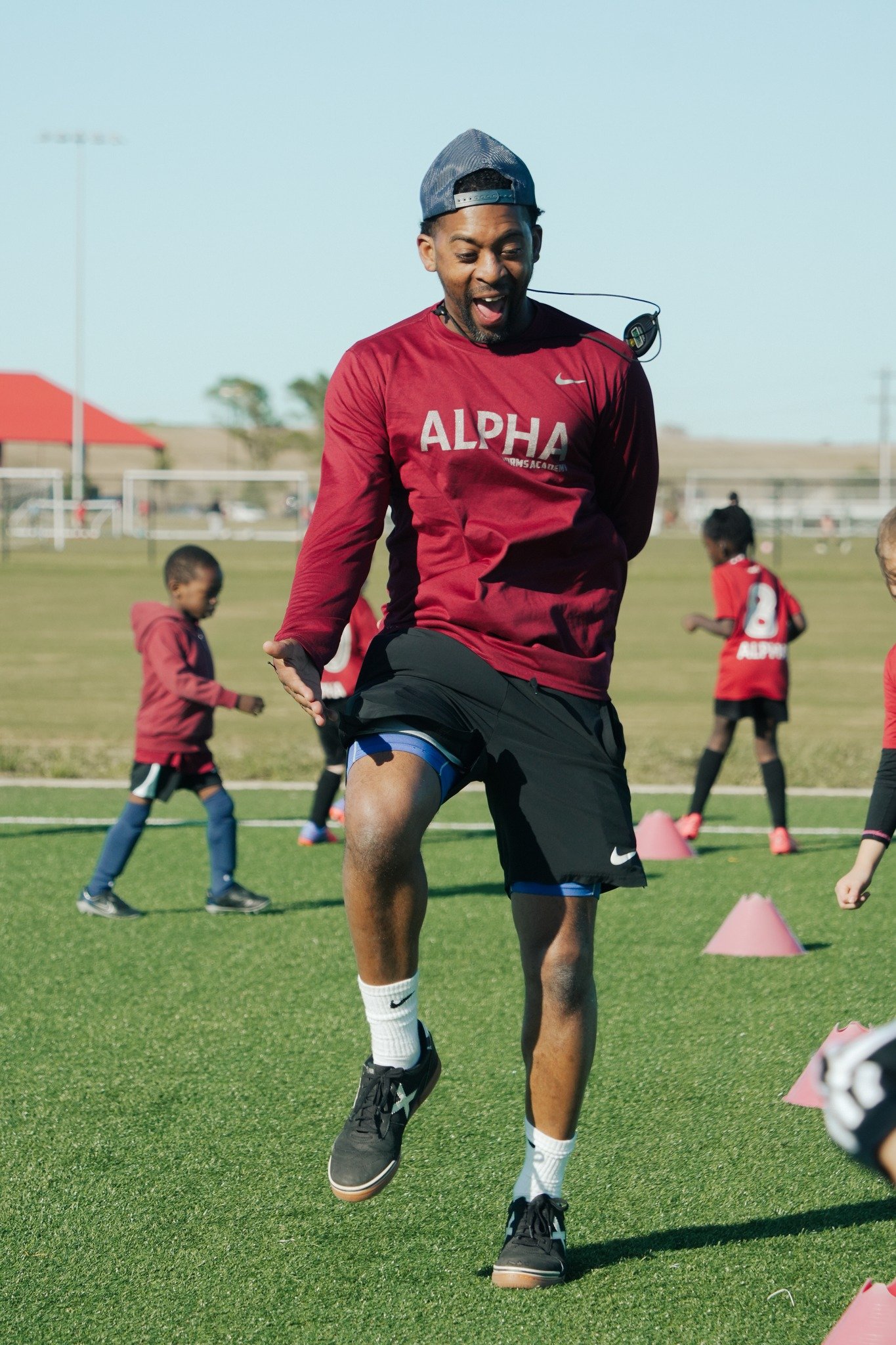 Coach Courtney's energy is unmatched! 😂😁 #AlphaForms #NikeSoccer #SoccerSkills #SoccerTraining #SoccerCoach