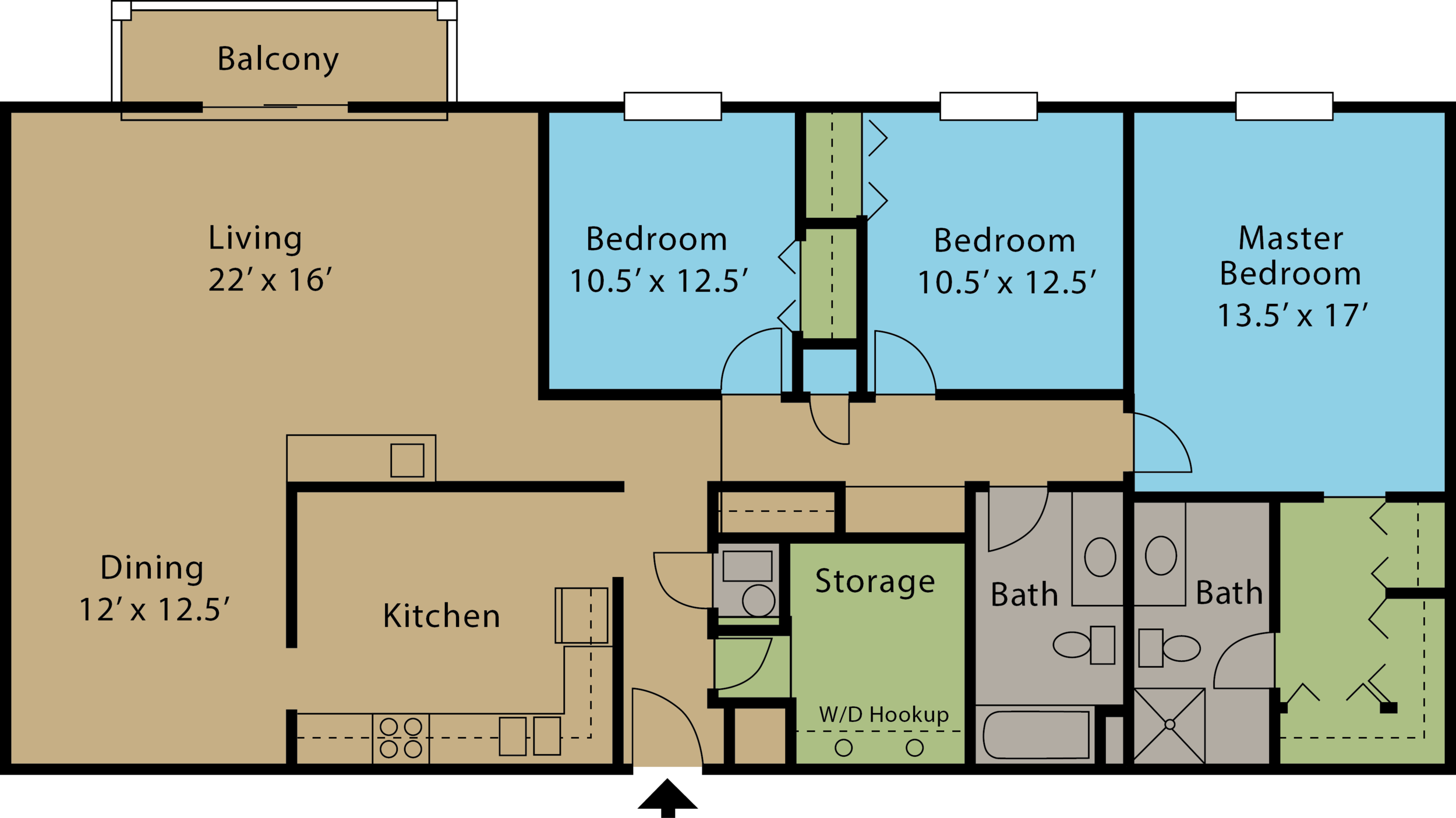 Napoleon 3BR/2BA 1700 sq. ft.
