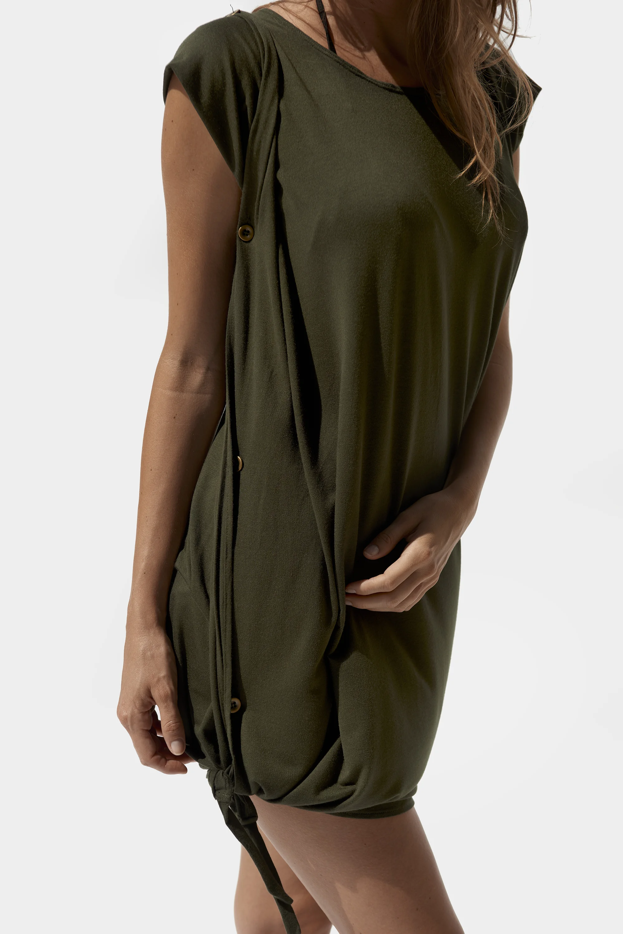 convertible dress olive green