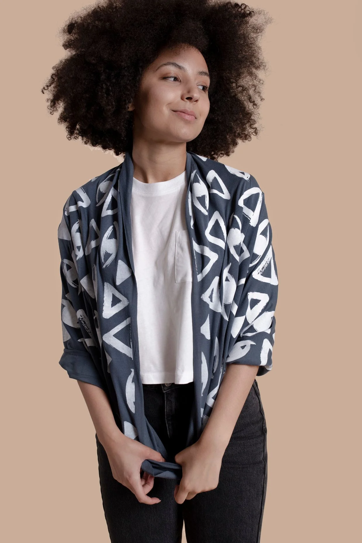 Vision Titanium Blue Infinity Scarf Shrug