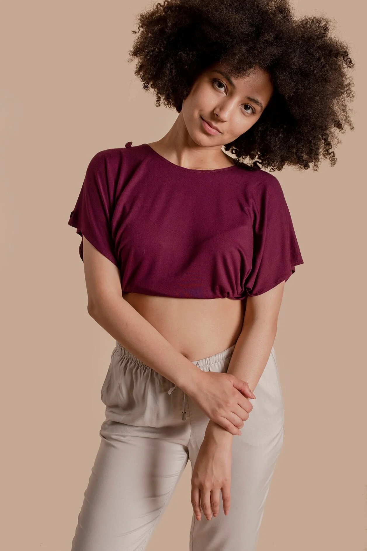 burgundy convertible short shirt