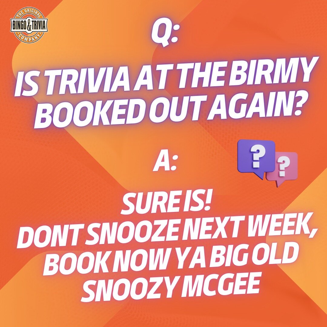 It happened again, Trivia at @the_birmy keeps filling its jar of goodness early. 
.
Don't be a snoozy McGee, book in early and show up early for best parma's and best trivia's going round on a Thursday night. 
7.30pm
Ph: 9417 2706
.
 #goodfun #melbou