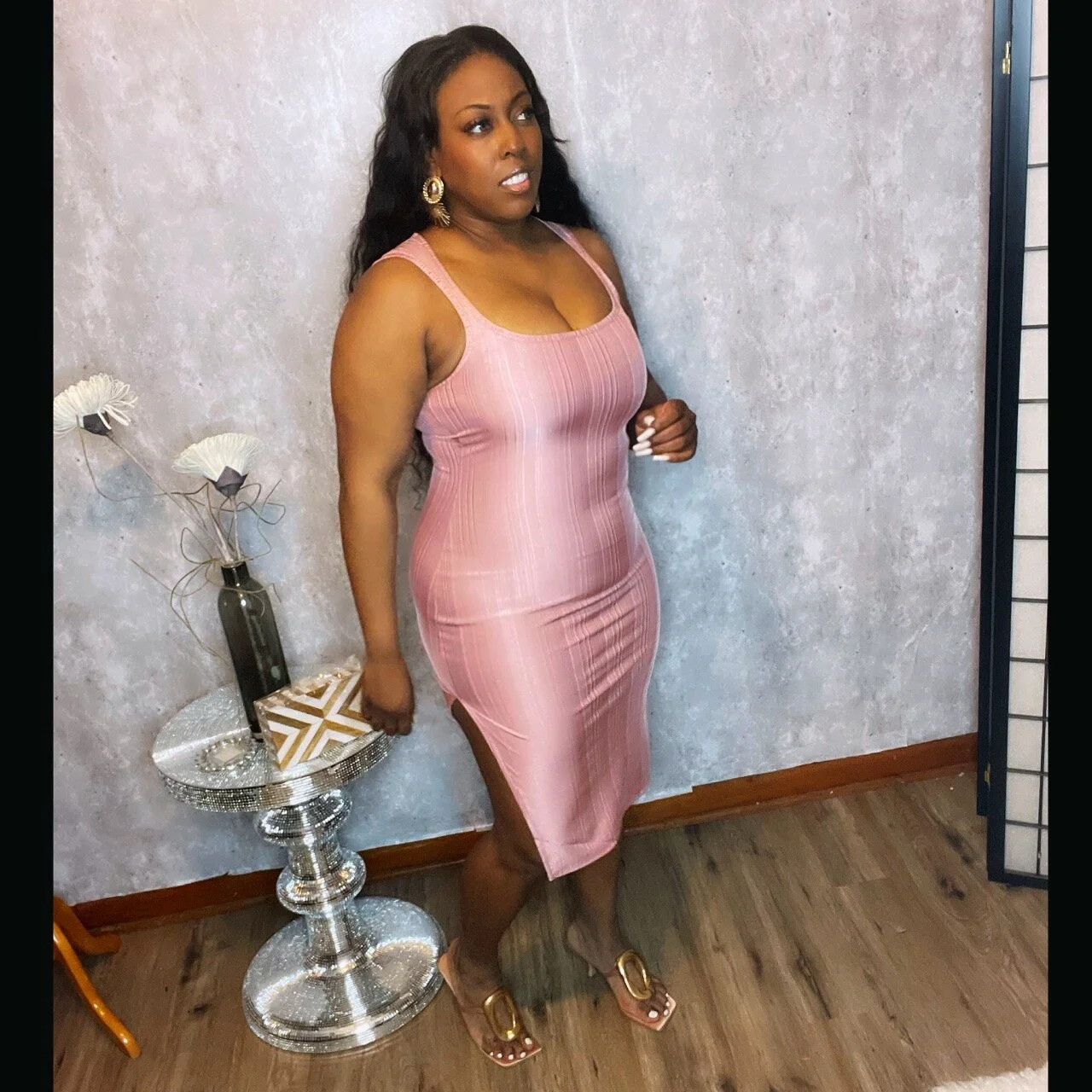 mauve ribbed dress Mauve Basic ribbed dress  House Of Style Boutique