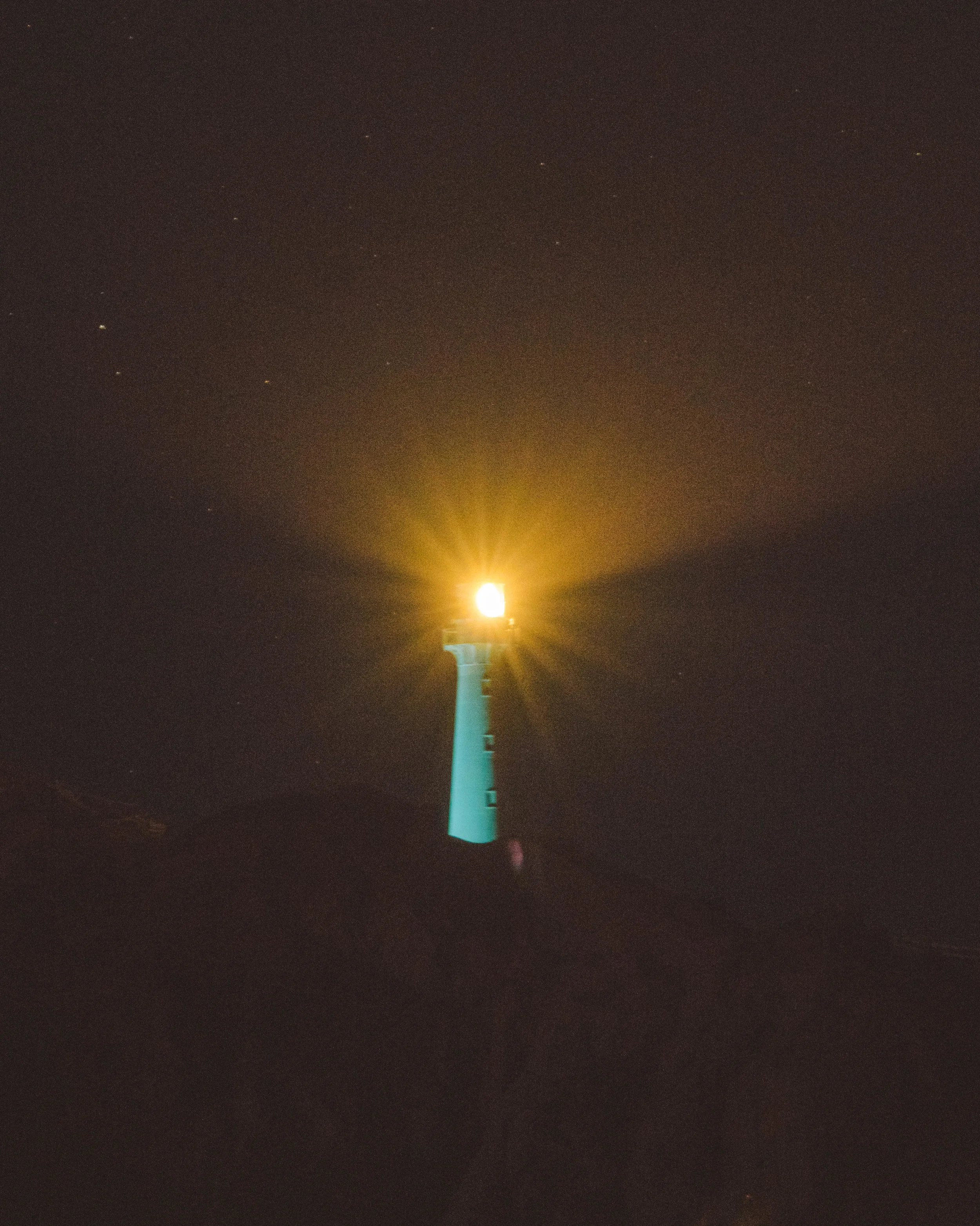 The lighthouse, dreamy at night