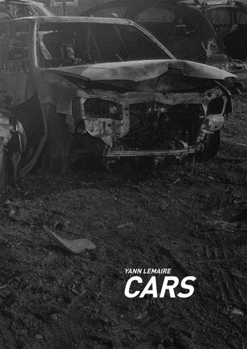 Yann Lemaire CARS 5 posters front/back — black print — gray paper 20 x 28 cm (40 x 28 cm each image)
