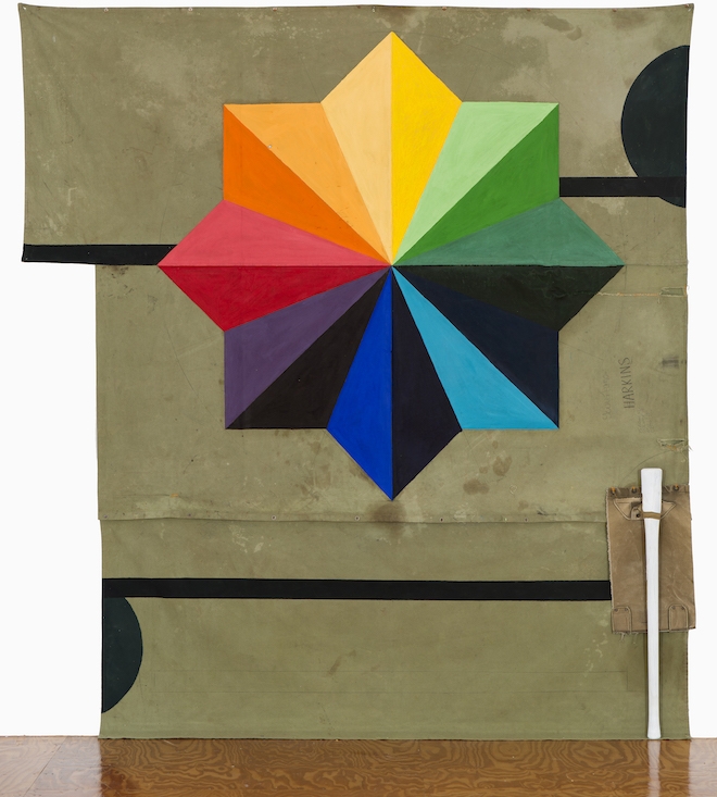 Ham Darroch, Swag Remix (2018) Oil on canvas and object, 250 x 250cm