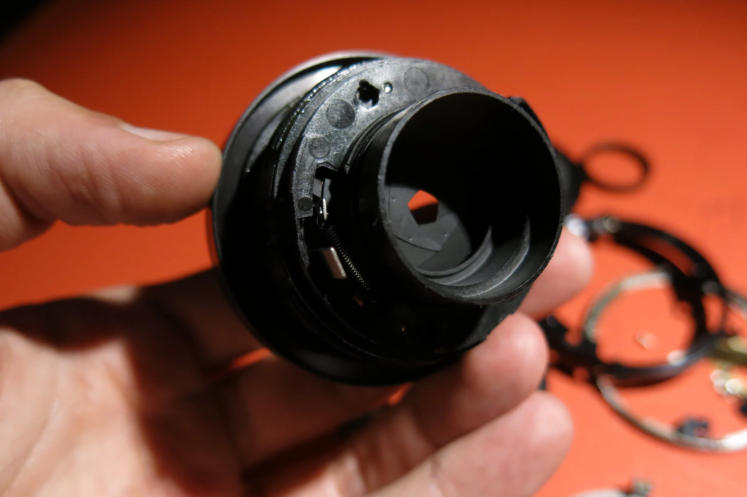 taking a camera lens apart