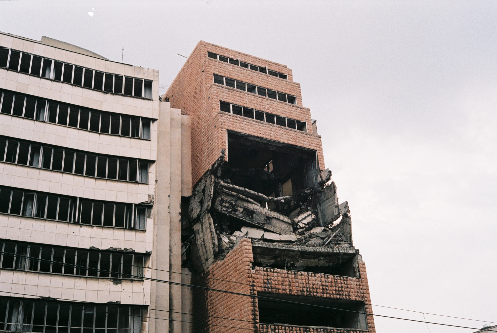 Yugoslav Ministry of Defence Building Still Damaged from 1999 NATO Bombing ...