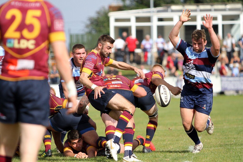 Harry Dunne Trys To Charge Down Ben Tibbetts Clearance.jpg