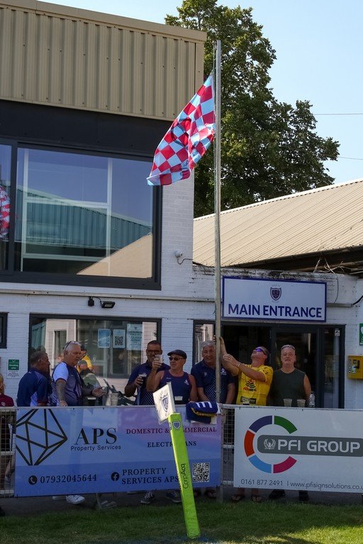 Titan's fans pose with thier flag - Sale FC 21 v 12 Rotherham (Pre-season friendly)-8639.jpg