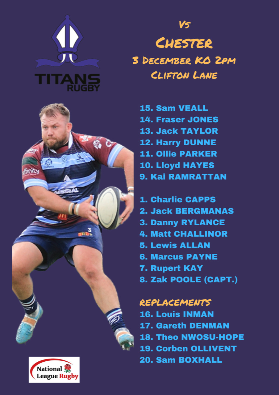 Titans looking to bounce back against Chester — Titans Rugby