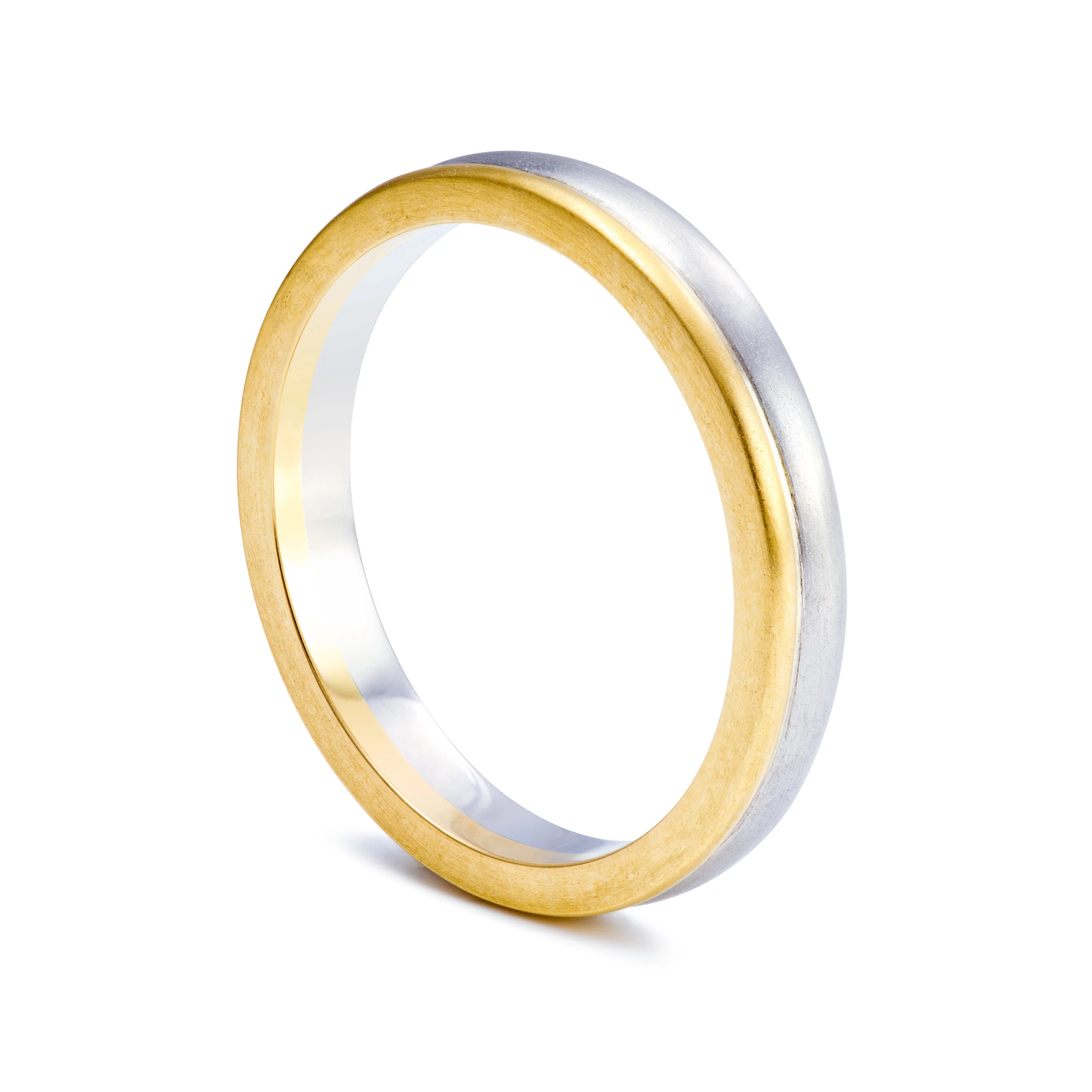 Bespoke 18ct yellow gold and palladium wedding ring commission