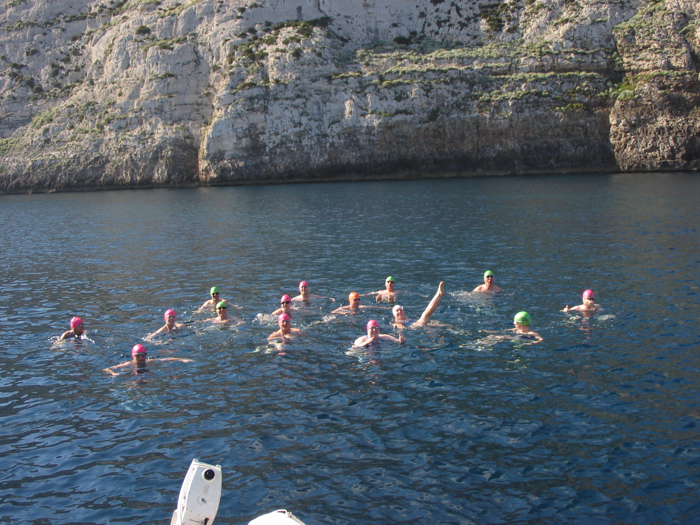 The gang about to start the 6 hour swim