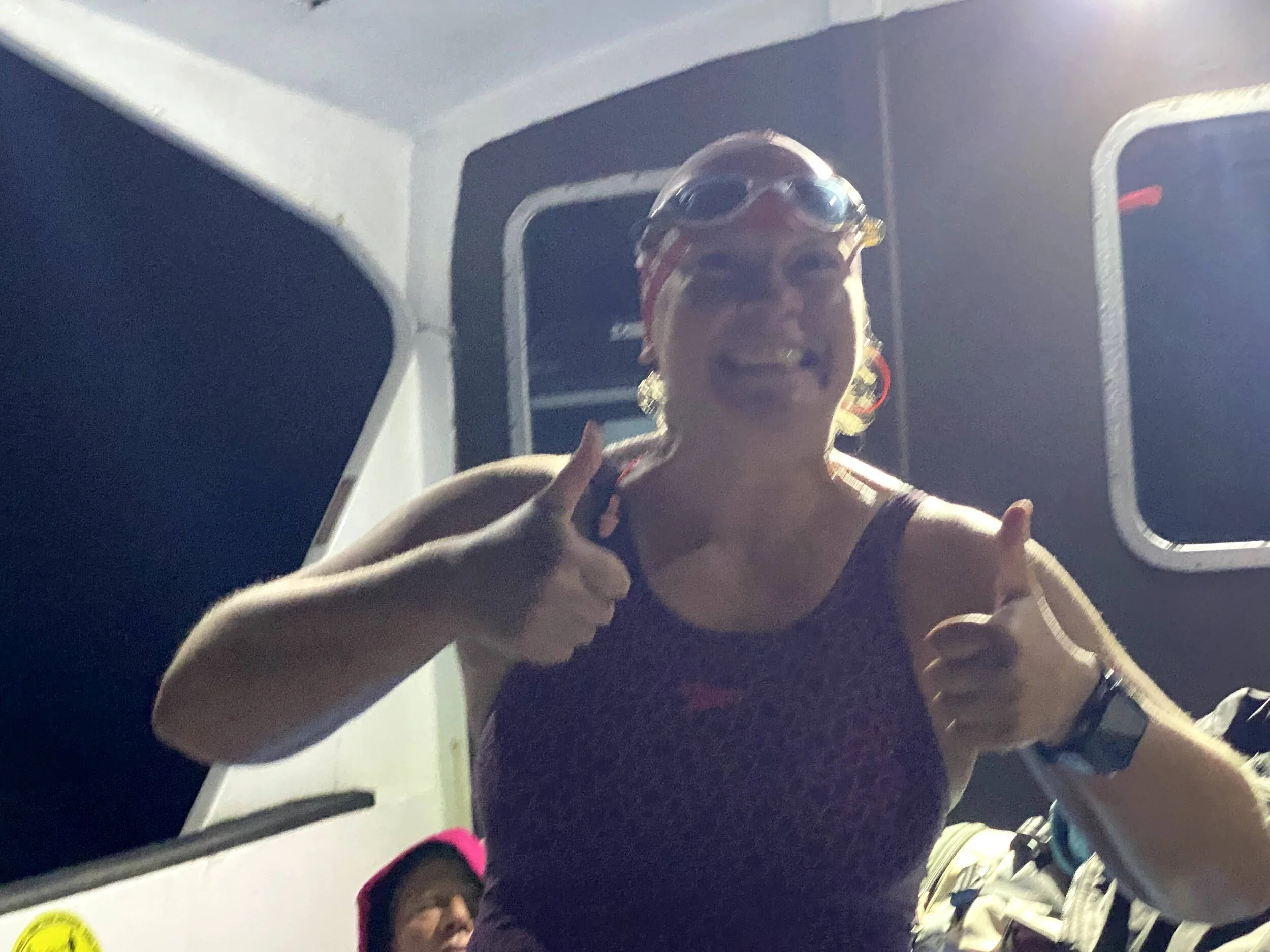 3.  Kristen SmithKristen is one of the smiliest swimmers that I’ve seen.  Nothing seemed to faze her in training.  She was there week in, week out and always did what was asked.  It came as no surprise at all that she was successful on her channel solo. Again, I don’t think we’ve seen the last of Kristen yet.What was also impressive is that Kristen swam a 10km race Sunday morning!