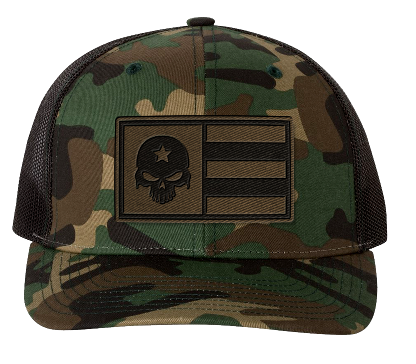 Flag Hat - Green Camo/Black
