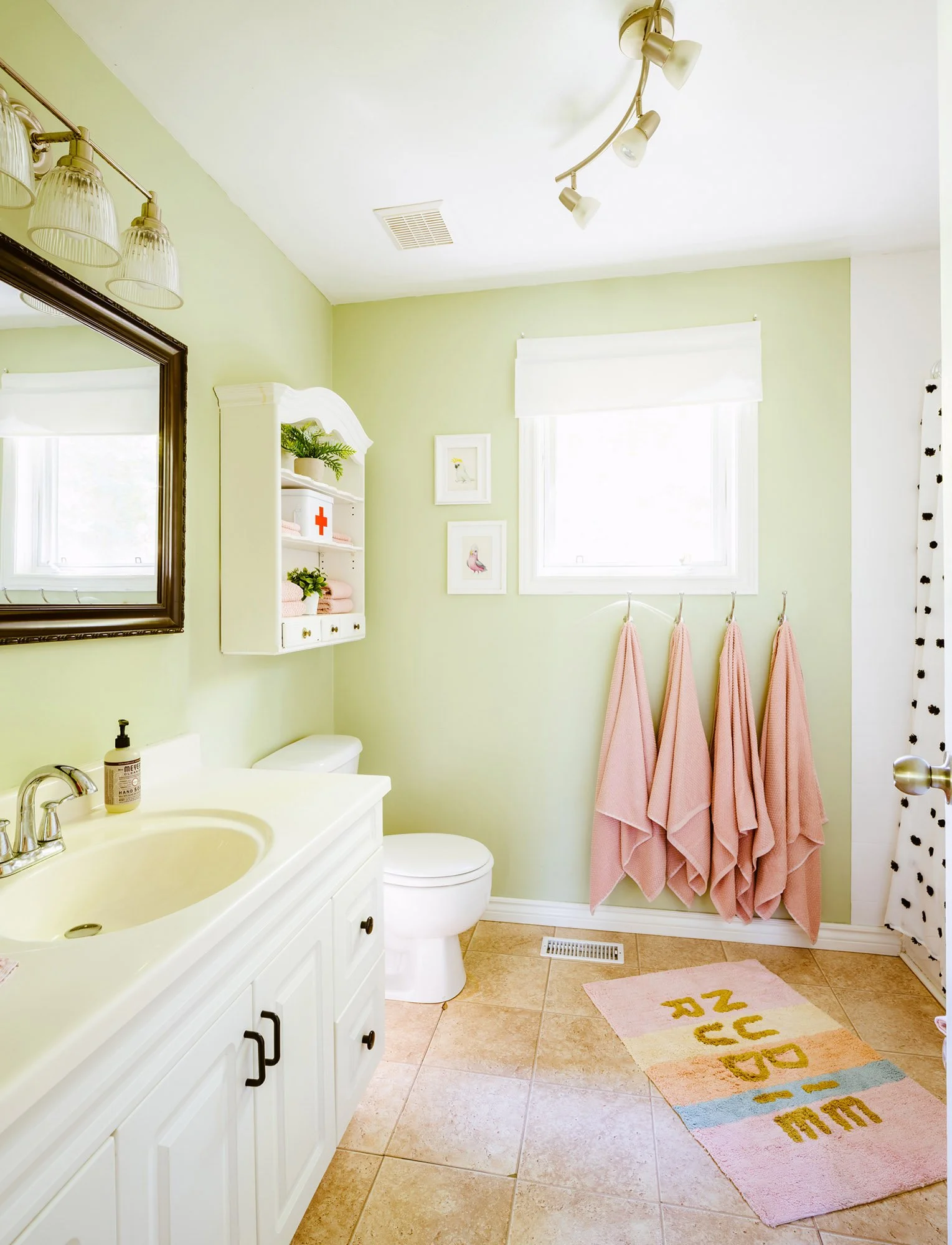 Interior photography of bright, colourful bathroom by Worker Bee Supply