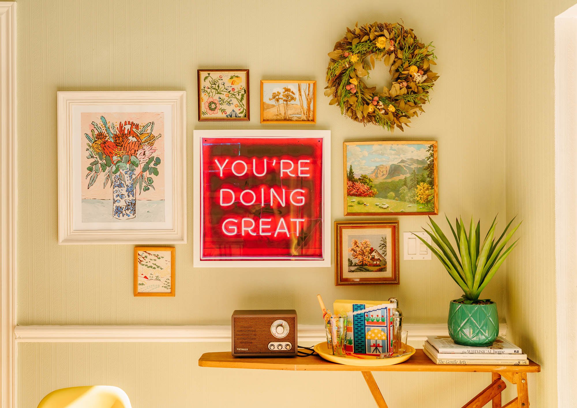 Interior photography of a bright, colourful kitchen by Worker Bee Supply.