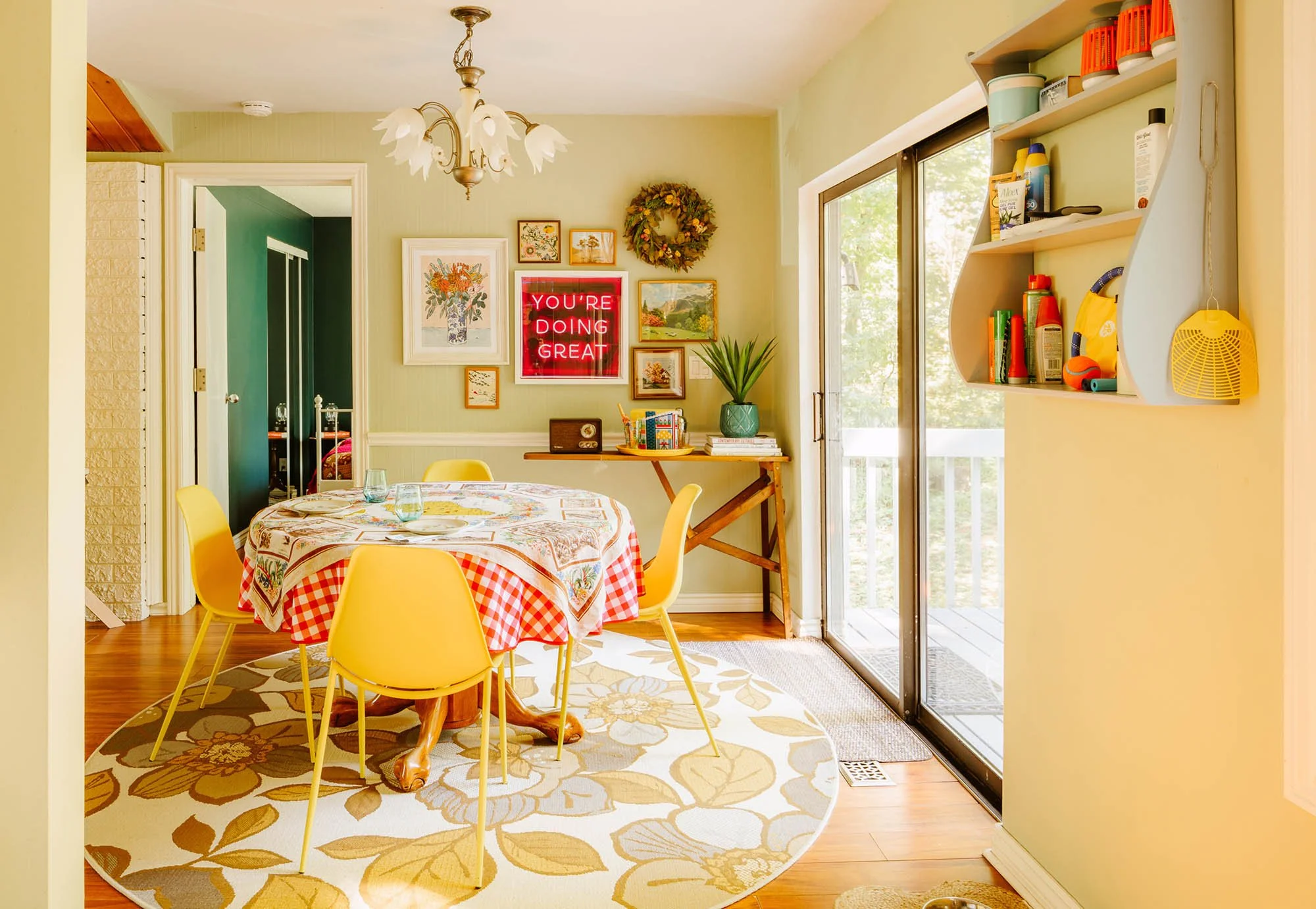 Interior photography of a bright, colourful kitchen by Worker Bee Supply.