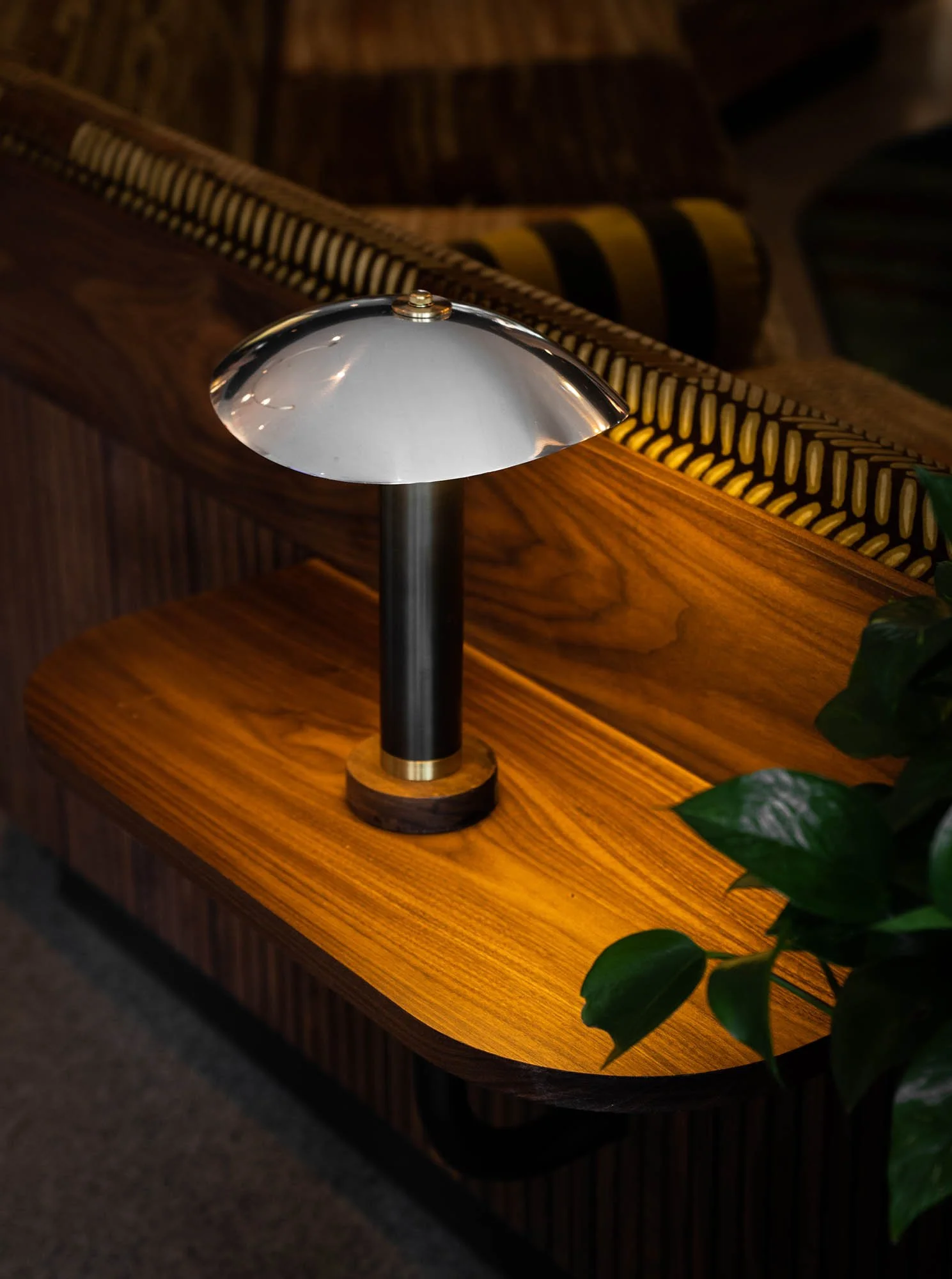 Detail close-up, modern lamp in the Drake Hotel's lounge.