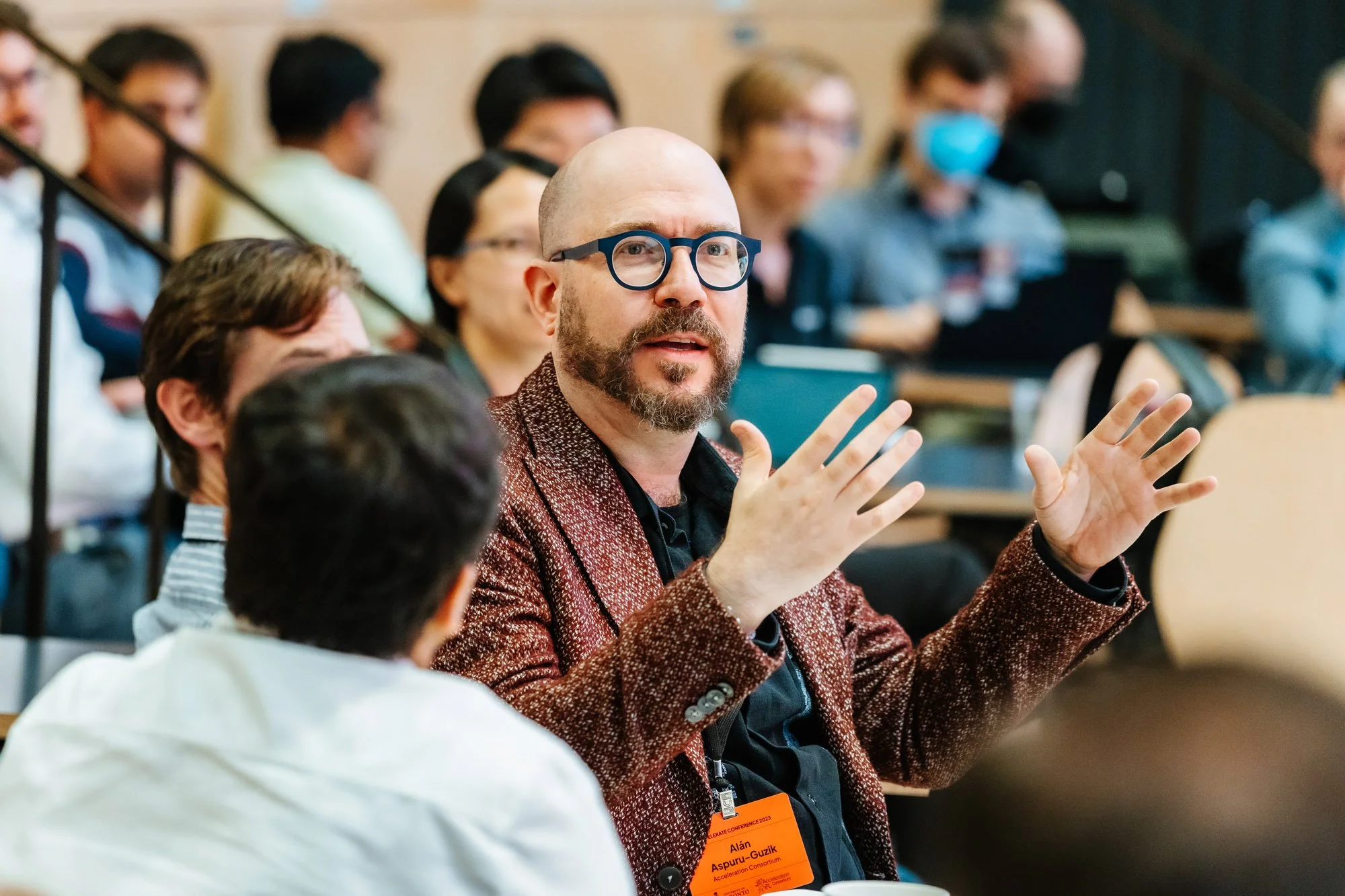 Alán Aspuru-Guzik speaking at Accelerate Conference 2023