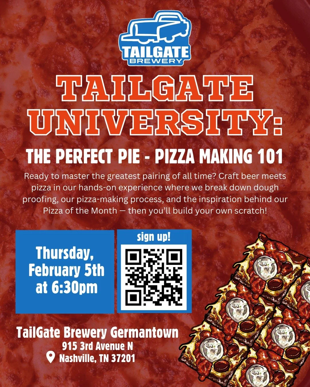 Pizza class is happening next Thursday! We have a few spots still open and waiting for you. Come build your perfect pie with us while you sip on great craft beer! First pint included, link in bio to sign up. 🍕🍻❤