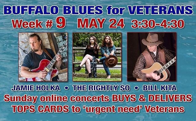 Tune in to the Buffalo Blues Sunday Live Stream Series Facebook page tomorrow! We&rsquo;ll be going live to play some tunes at 3:50pm and accepting donations for the Hometown Heroes Fund to benefit veterans in need. Tune in to benefit a great cause ?