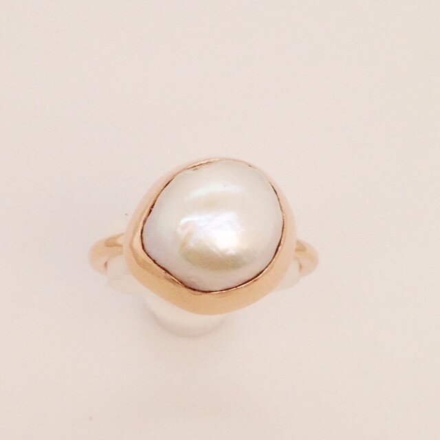 custom freeform pearl ring