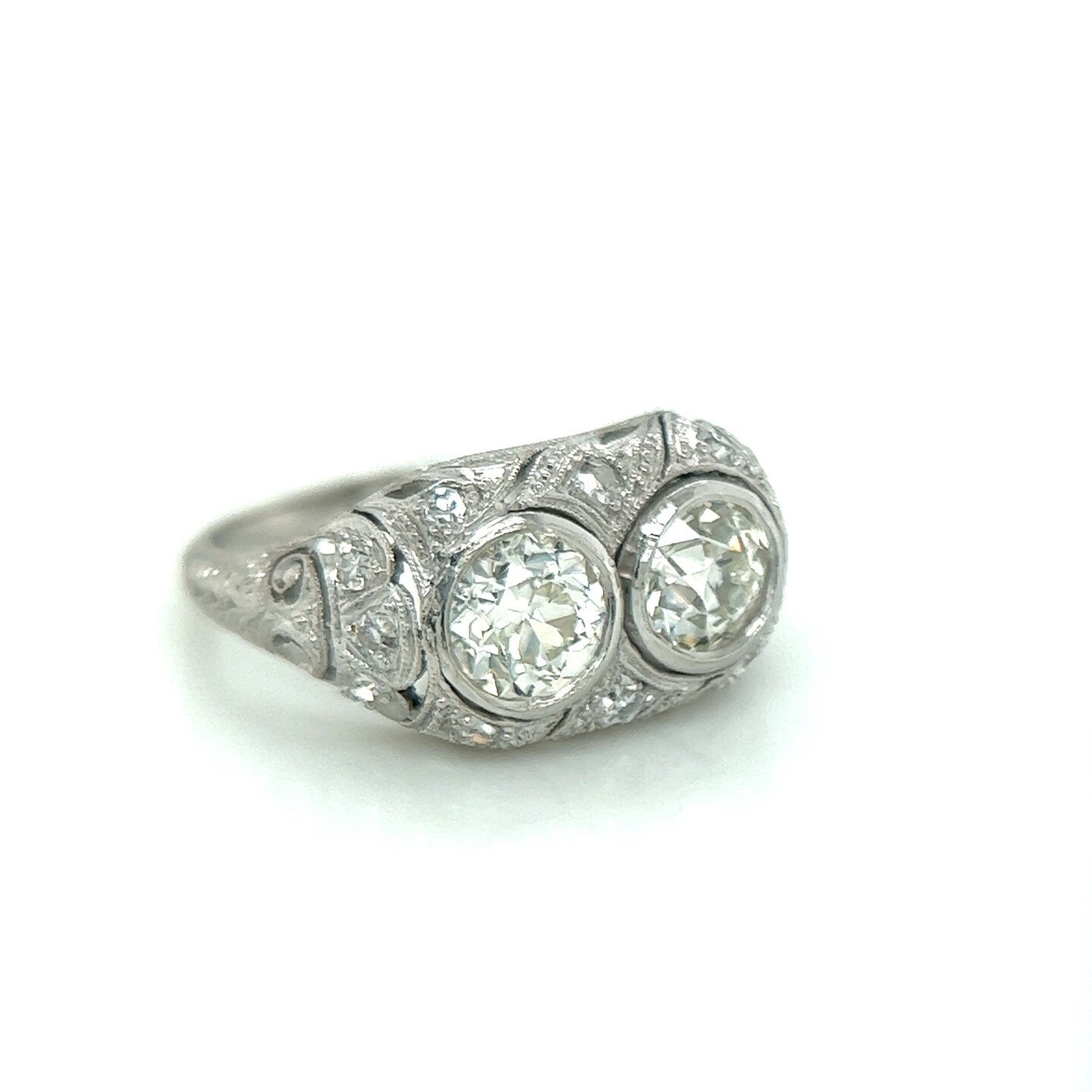 We love a vintage Toi et Moi ring! This gorgeous thing deserves a loving forever home-- platinum die struck vintage setting with Old European cut diamonds, approximately 1.50ctw⁠
⁠
Valentine's Day is coming... and this would make an stellar engagemen