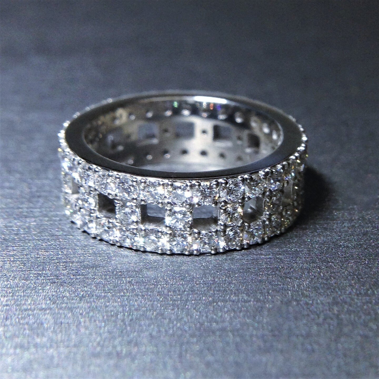 A unique take on the eternity ring, custom design by Lynn's. Diamonds, diamonds, diamonds! 🤩⁠
⁠
⁠