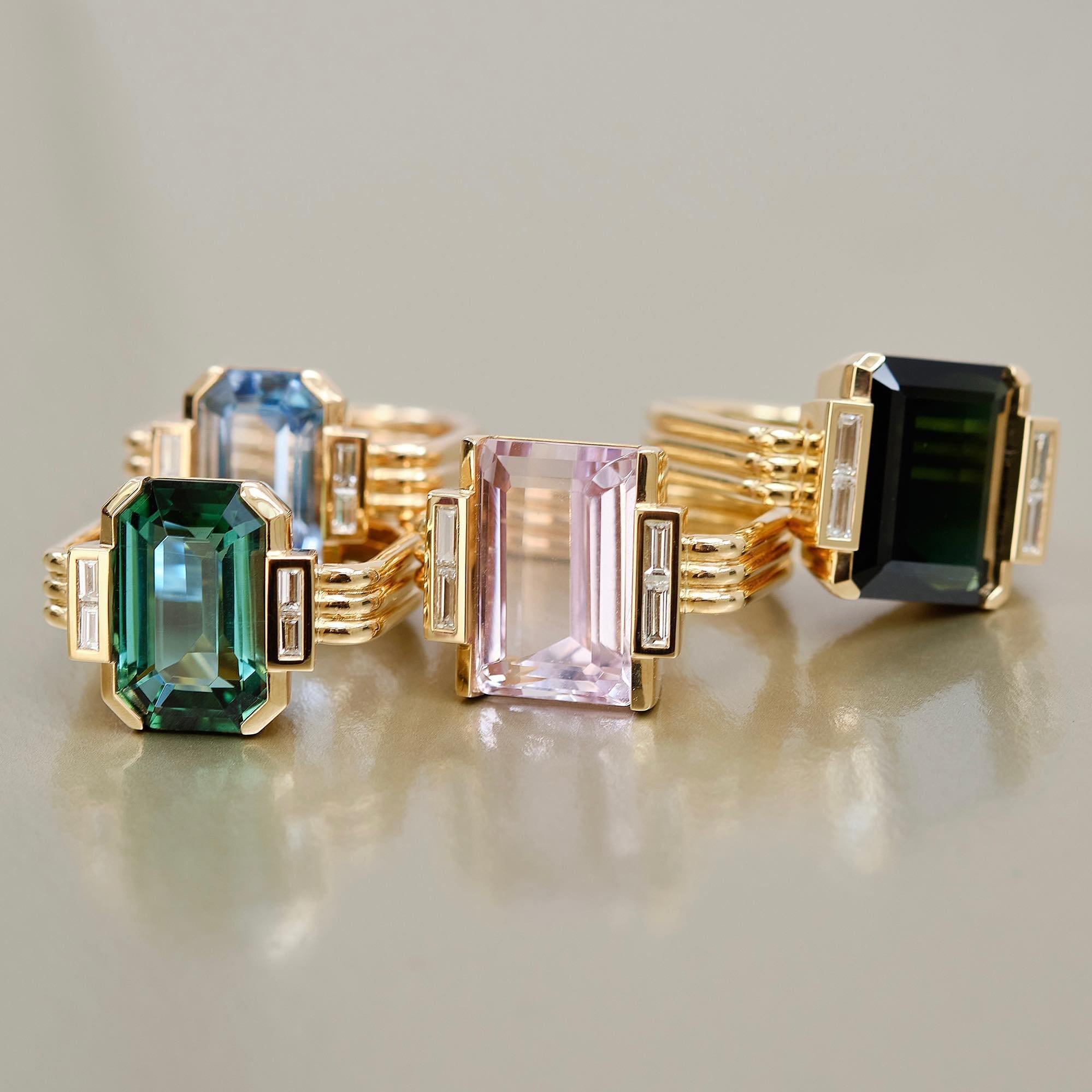 Pompidou collection. Rings set with sparkly gemstones. Each piece is unique. Choose your own.