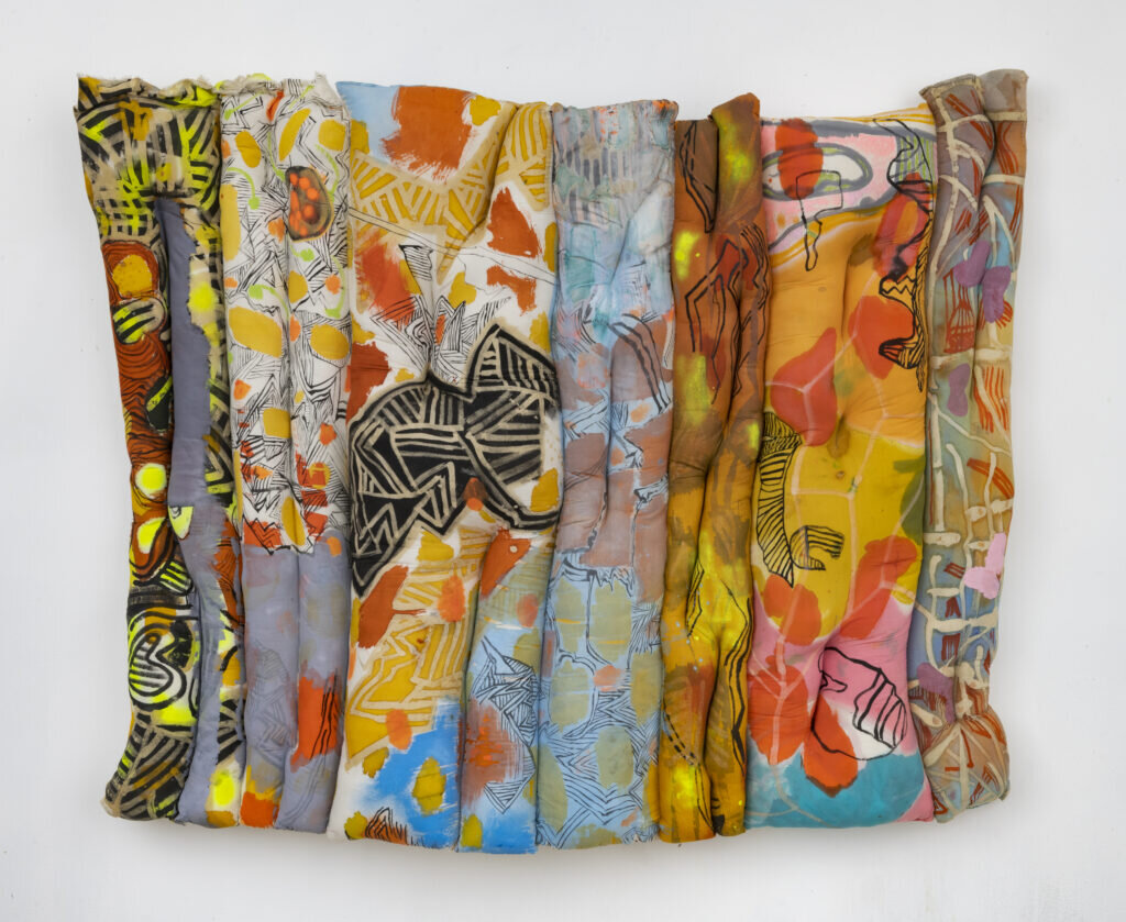 Repeater , 2015-2020, Acrylic on canvas with polyester fill, 56 x 66 x 7 in