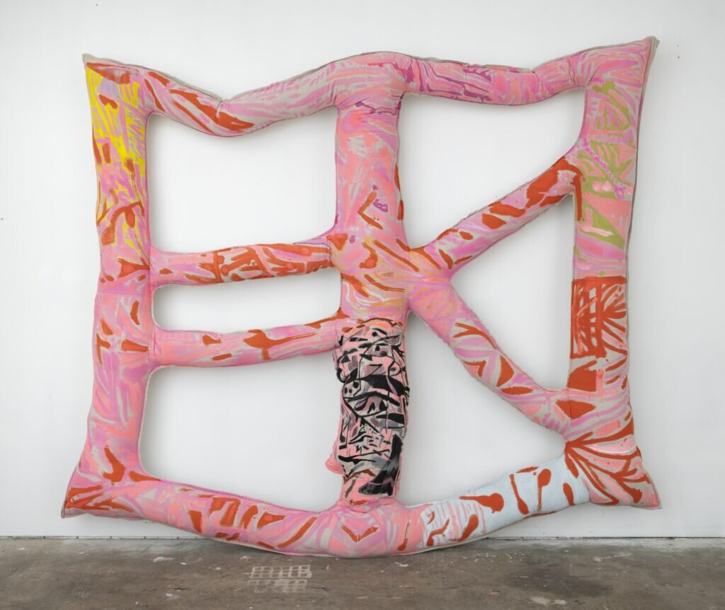 Big Pink , 2020, acrylic on canvas with polyester fill, 108 x 133 x 15 inches