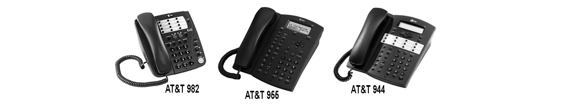 Three of the many new AT&T business phones