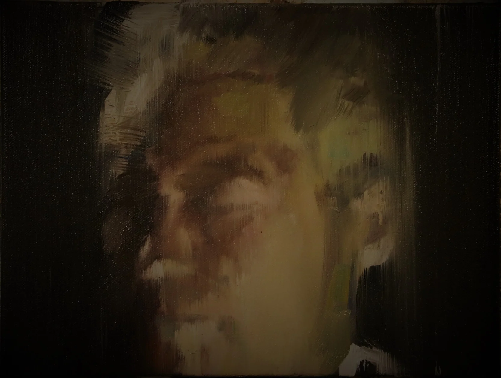 Portrait (Golden Face), oil on linen, 40x60cm, 1/2017