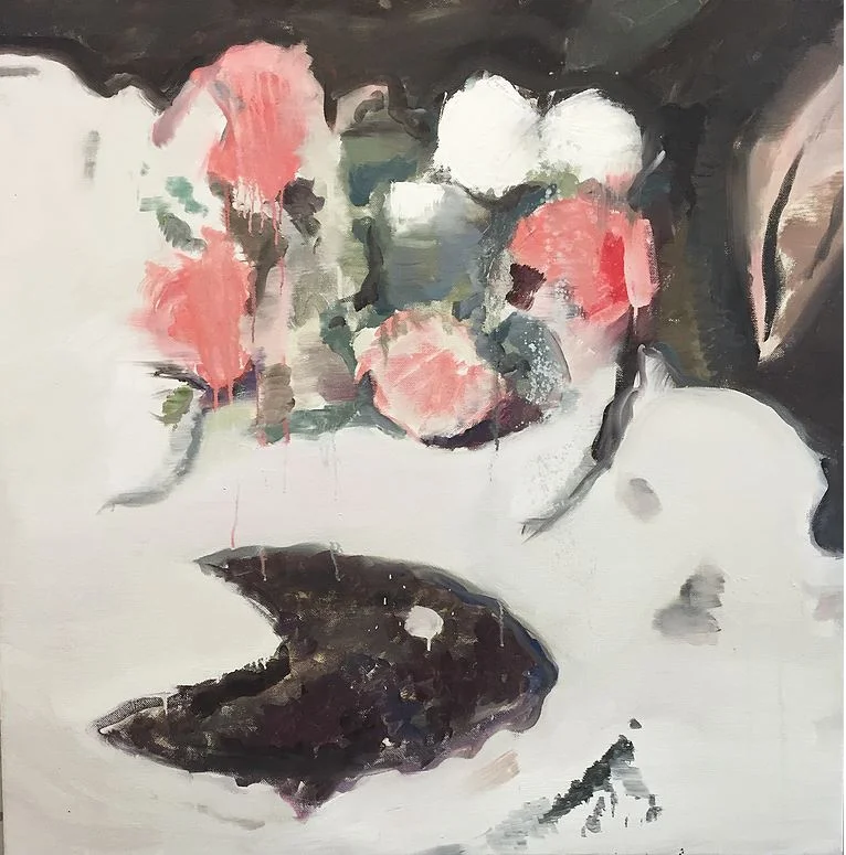 Interior (plant), 107×107 cm, 2016, oil on linen.