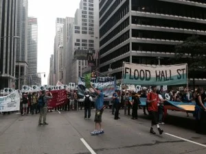 “Flood Wall Street” the well organized Occupy Wall Street group at the People’s Climate March