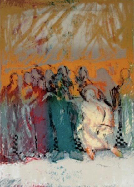 Bruce Hixon Smith (b. Utah, 1936) Woman Taken in Adultery (1993) Lithograph.