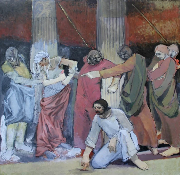 Bruce Hixon Smith (b. Utah, 1936) Bait (n.d.)&nbsp;Oil on canvas. 53x48 inchesPrivate collection.