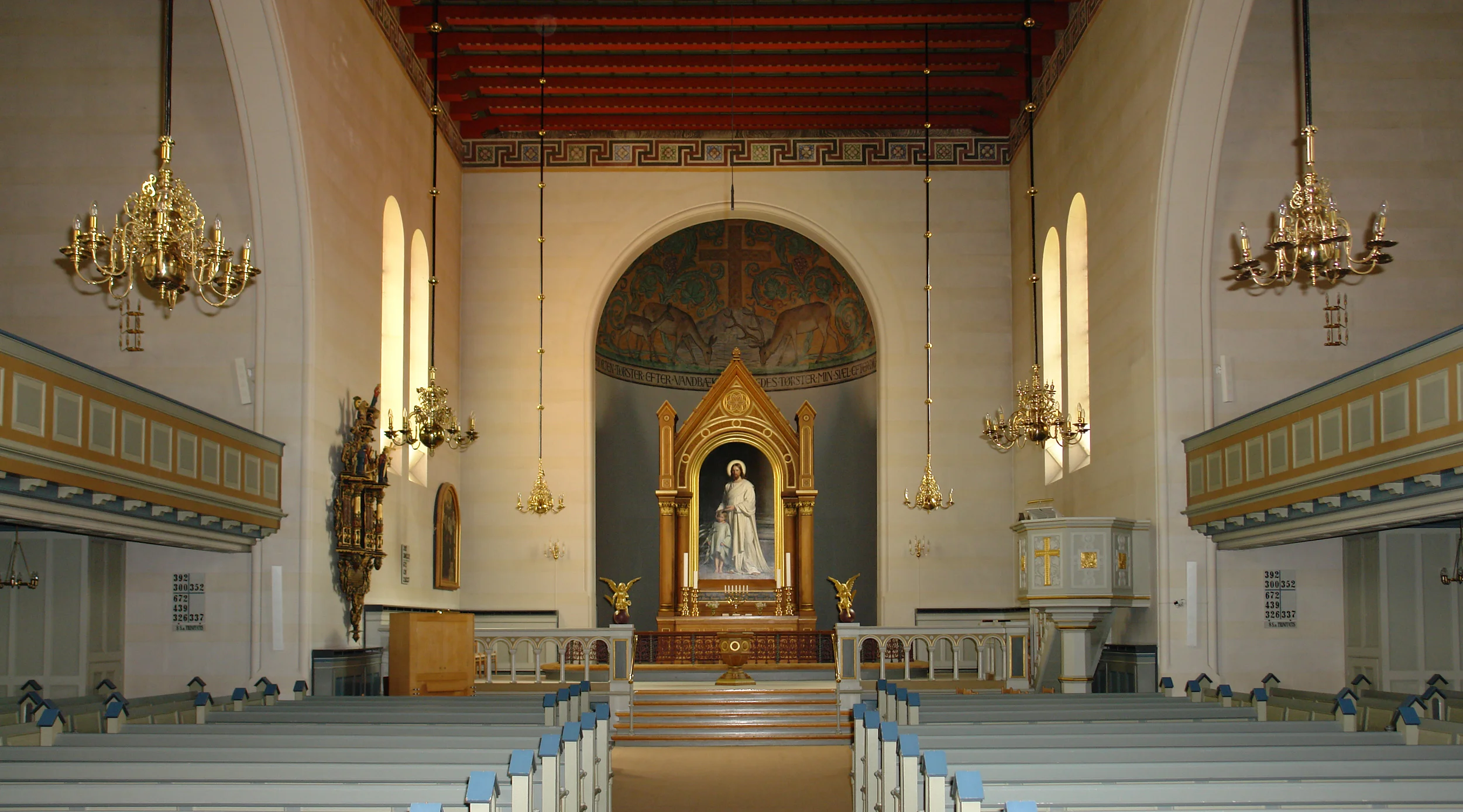 Interior of the Skt. Nikolai Kirke Holbaek, Denmark.